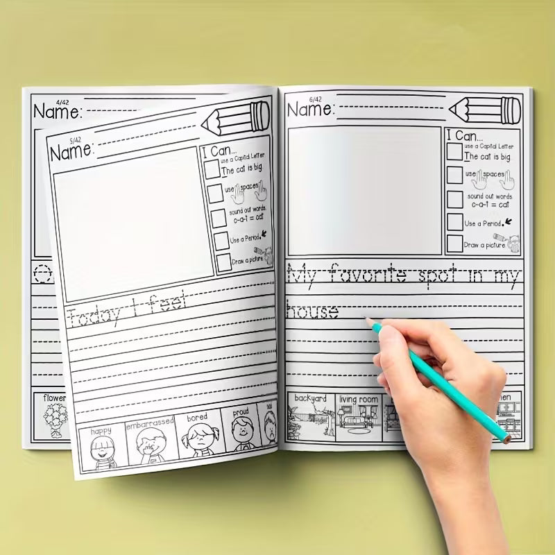 Kids Journal Prompts Book (44 Pages) – Writing & Drawing Journal for Children