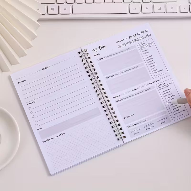 Undated Daily Self-Care Journal (Pink) – Affirmation & Reflection Planner | 50 Sheets
