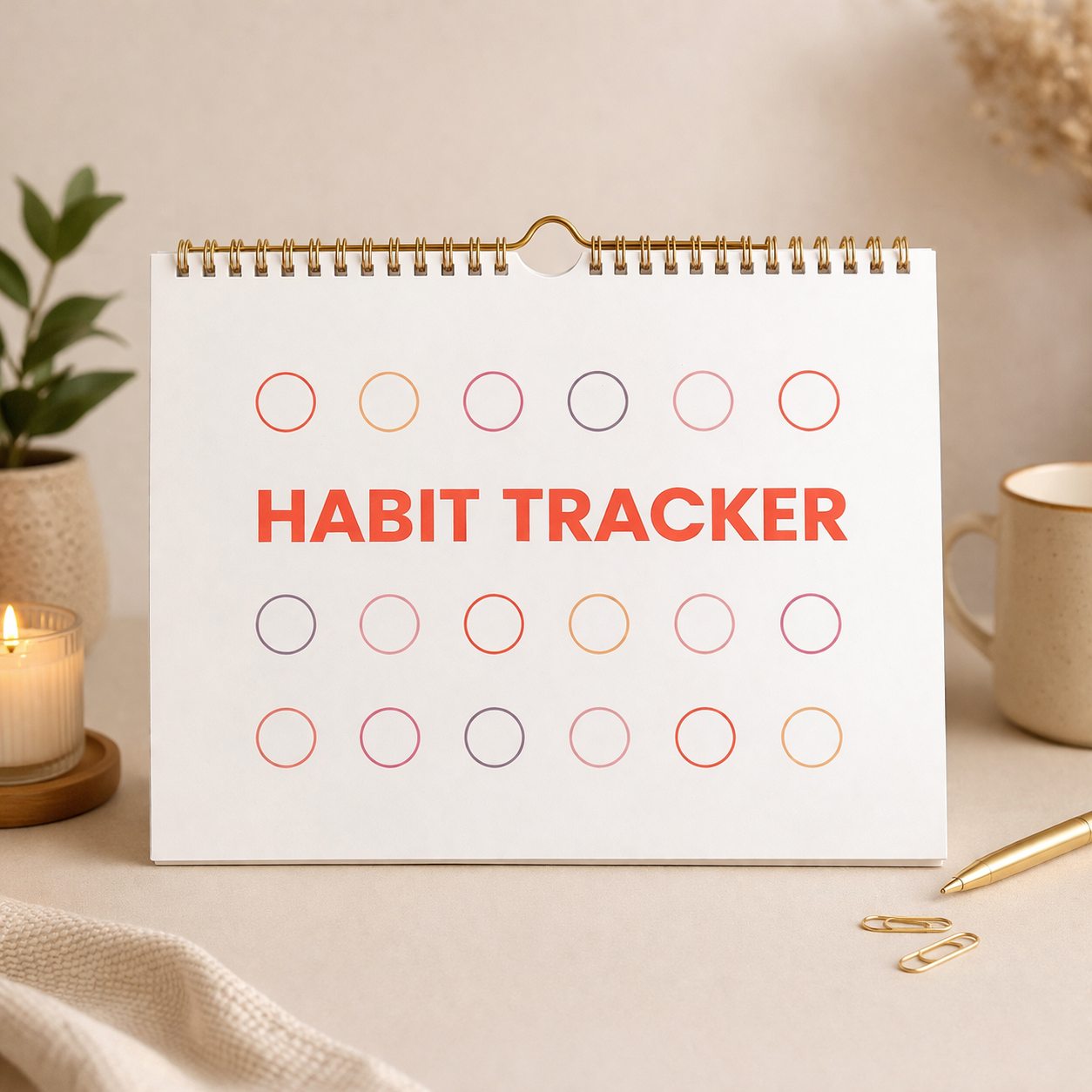 A4 Habit Tracker Planner – Undated Daily, Weekly & Monthly Goal Organizer