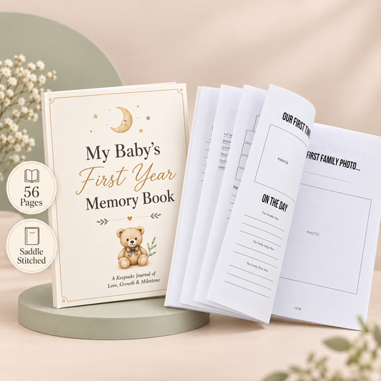 My Baby's First Year Memory Book – A4 Baby Milestone & Keepsake Journal