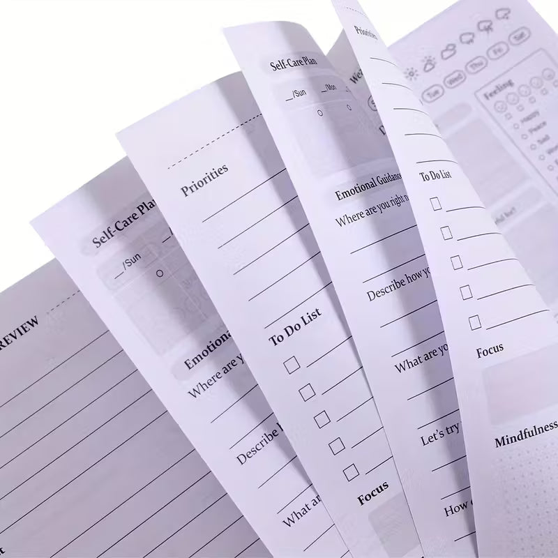 Undated Daily Self-Care Journal (Pink) – Affirmation & Reflection Planner | 50 Sheets