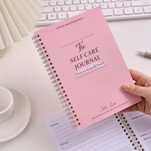 Undated Daily Self-Care Journal (Pink) – Affirmation & Reflection Planner | 50 Sheets