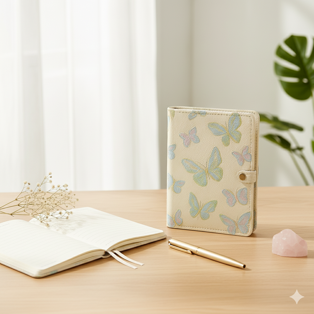 Loose-Leaf Notebook with butterfly print