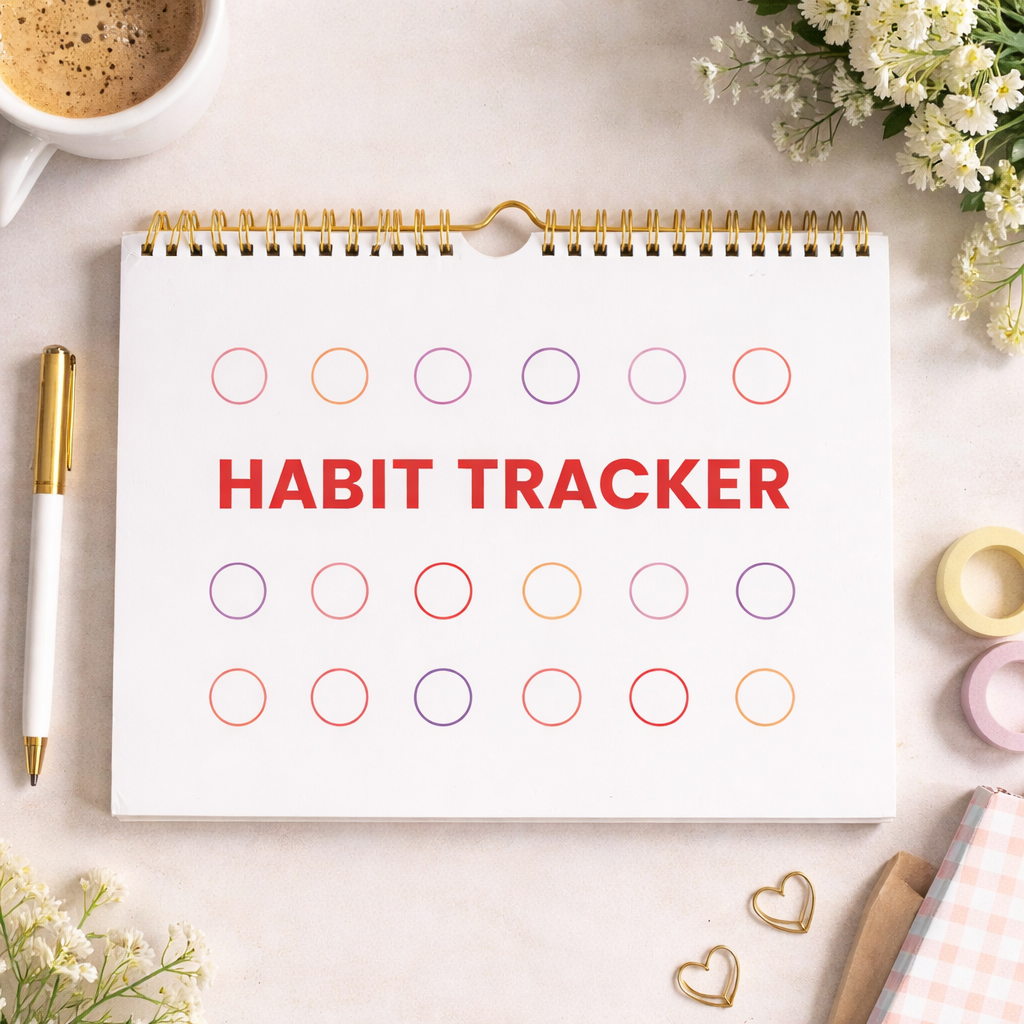 A4 Habit Tracker Planner – Undated Daily, Weekly & Monthly Goal Organizer