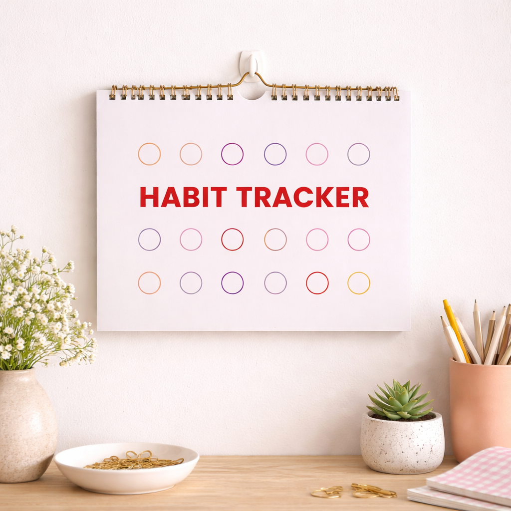 A4 Habit Tracker Planner – Undated Daily, Weekly & Monthly Goal Organizer