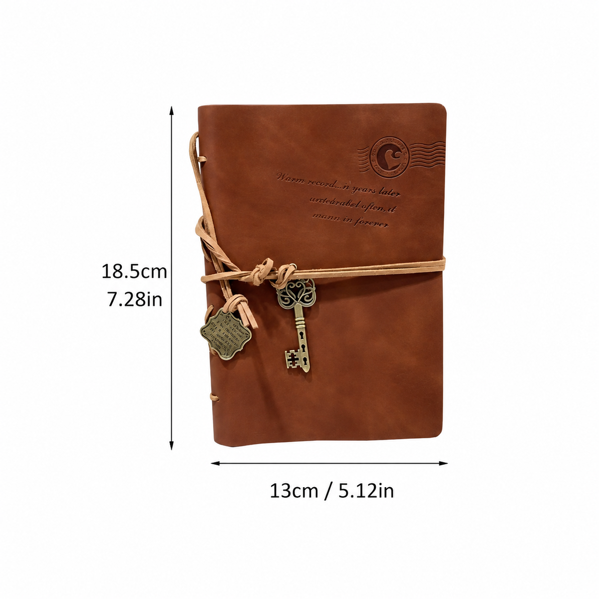 Vintage Key Charm Journal – Leather-Look Wrap Notebook