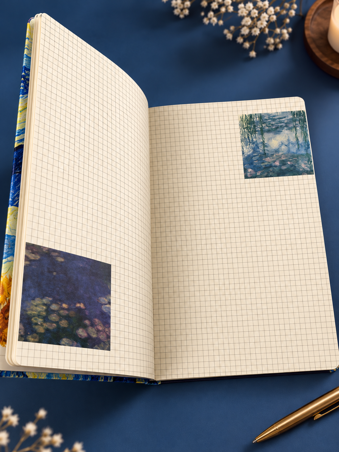 Van Gogh Art Journal – Illustrated Lined & Grid Notebook