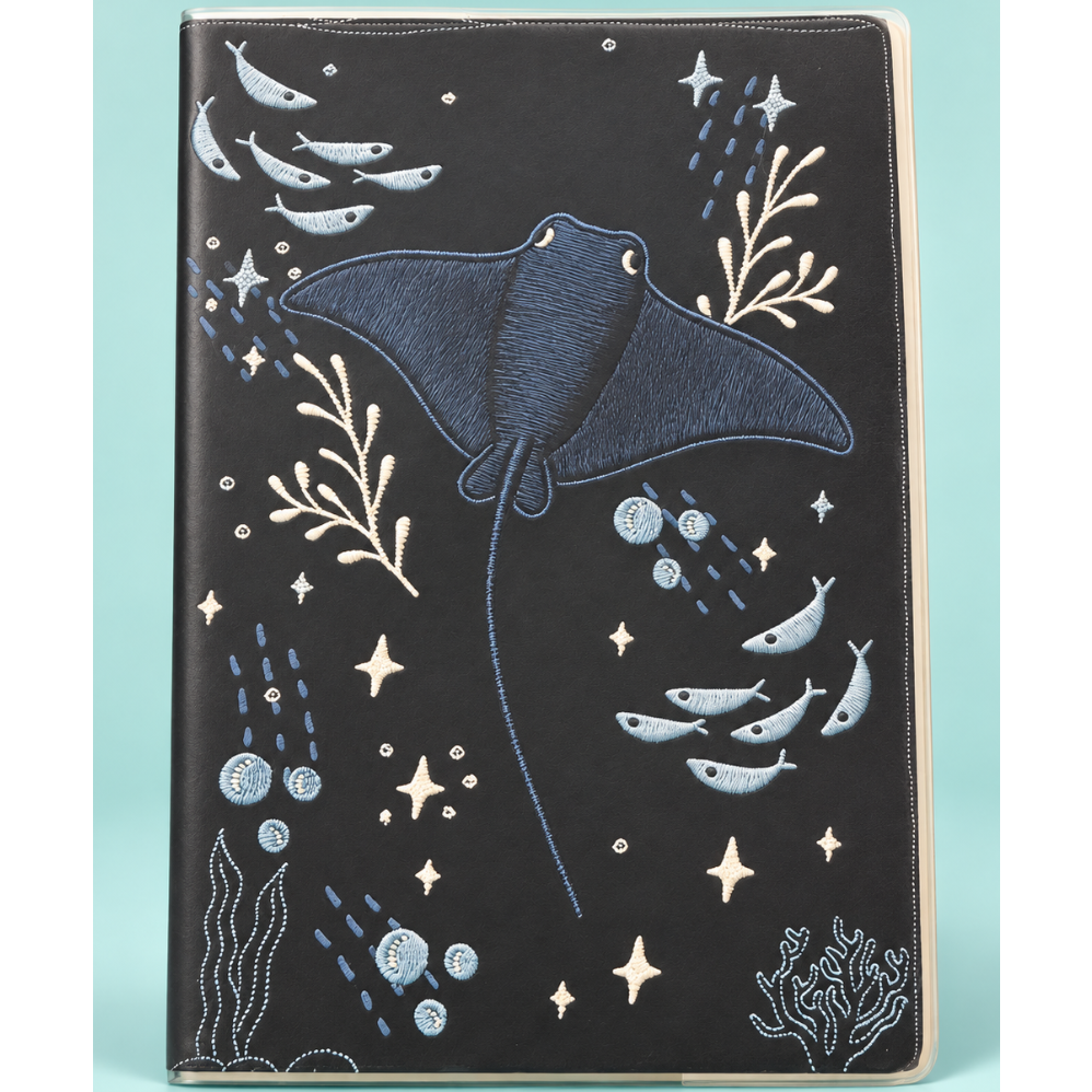 Ocean Manta Ray Journal – Printed Art Lined Notebook