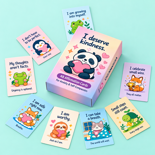 Positive Affirmation Cards for Kids – 48 Mindfulness & Self-Compassion Cards