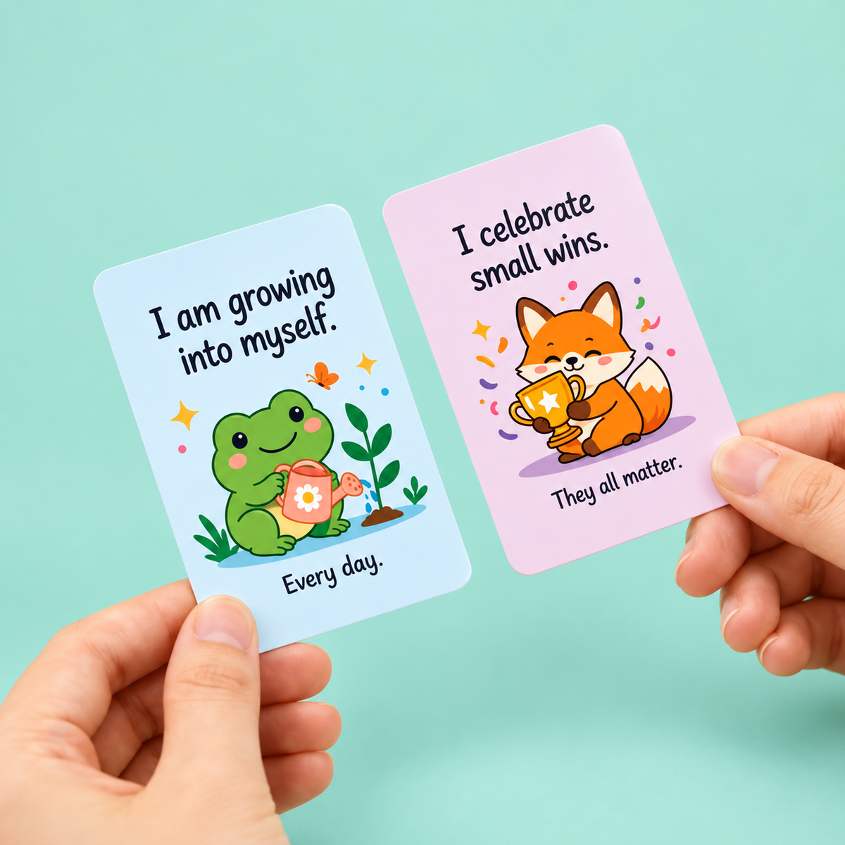Positive Affirmation Cards for Kids – 48 Mindfulness & Self-Compassion Cards