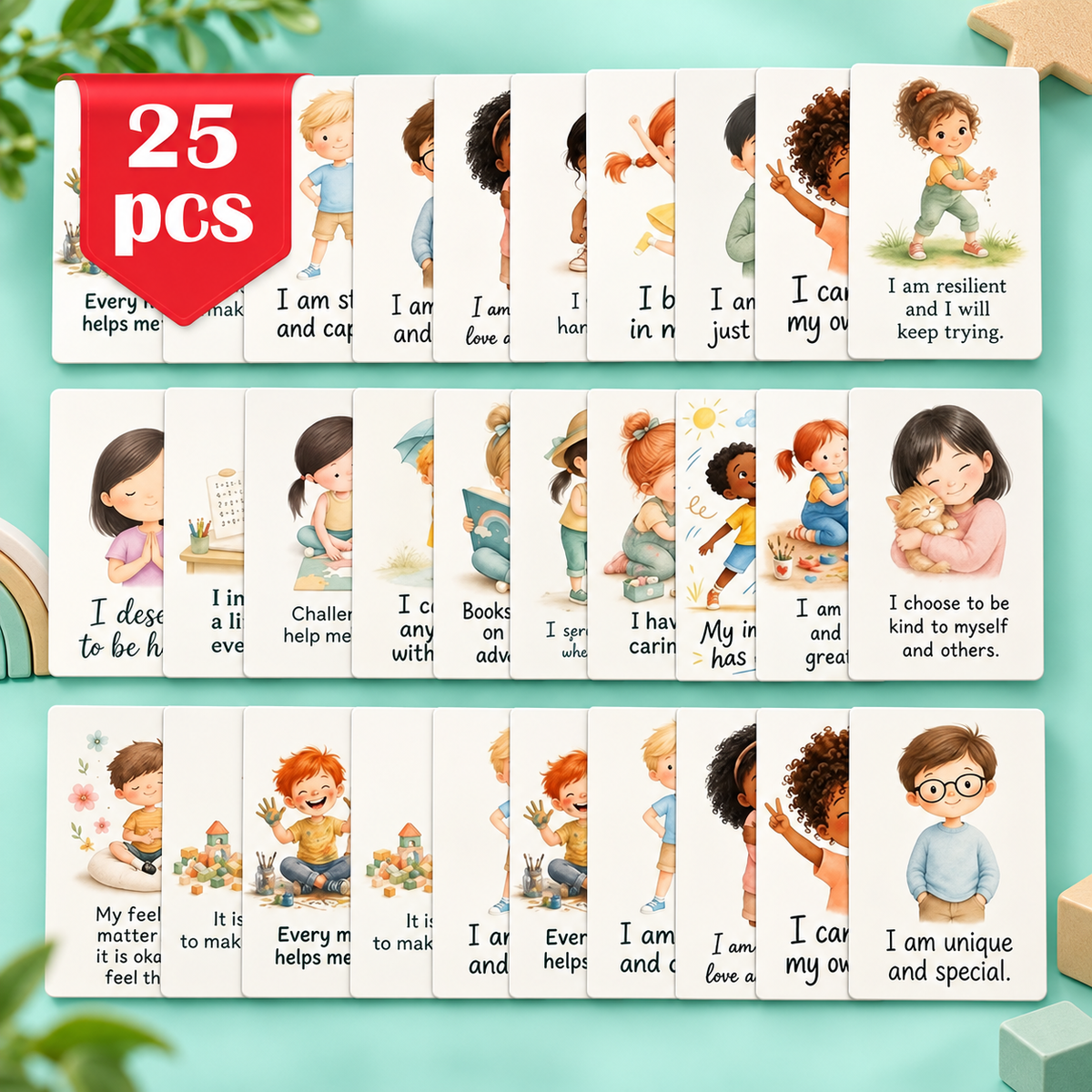 Little Minds, Big Confidence – 25 Affirmation Cards for Kids.
