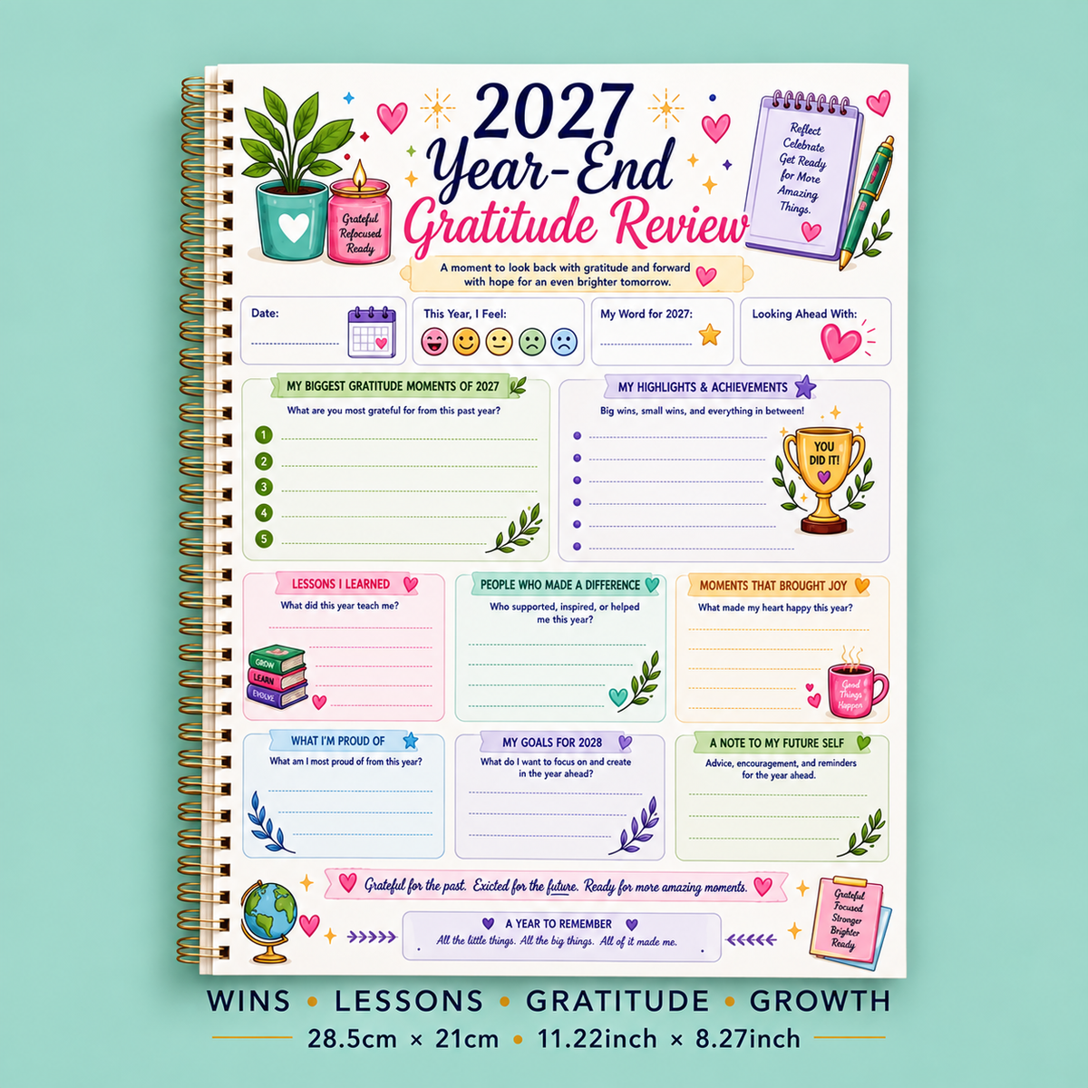 2027 Gratitude Journal – Guided Daily Mindfulness & Self-Care Journal for Kids, Teens & Adults