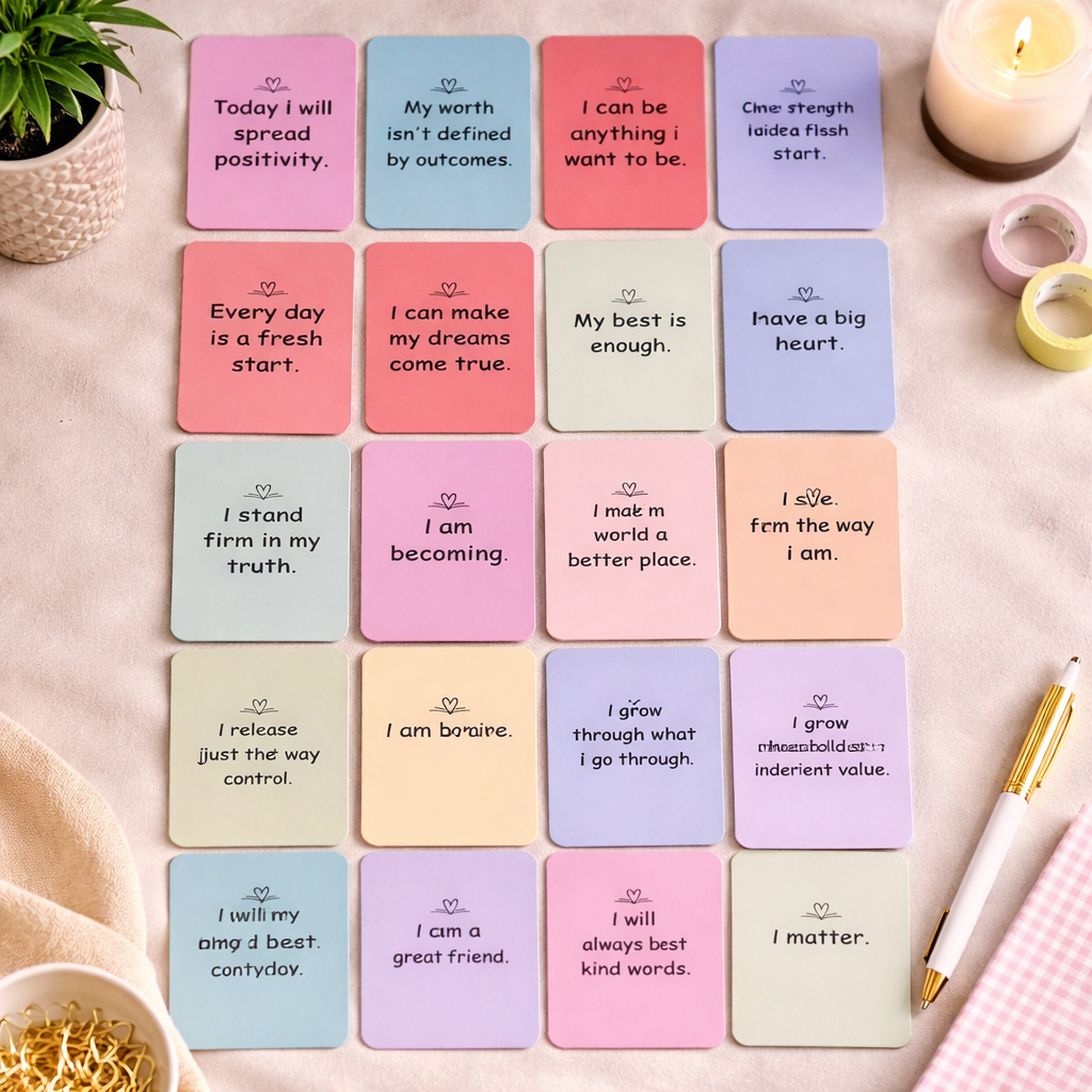 30-Piece Mini Affirmation Cards for Kids – Positive Motivation + Back-to-School Gift Set