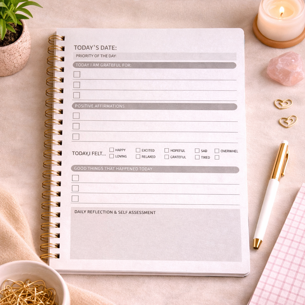 Daily Gratitude Journal – Mindfulness, Positivity & Self-Care Planner