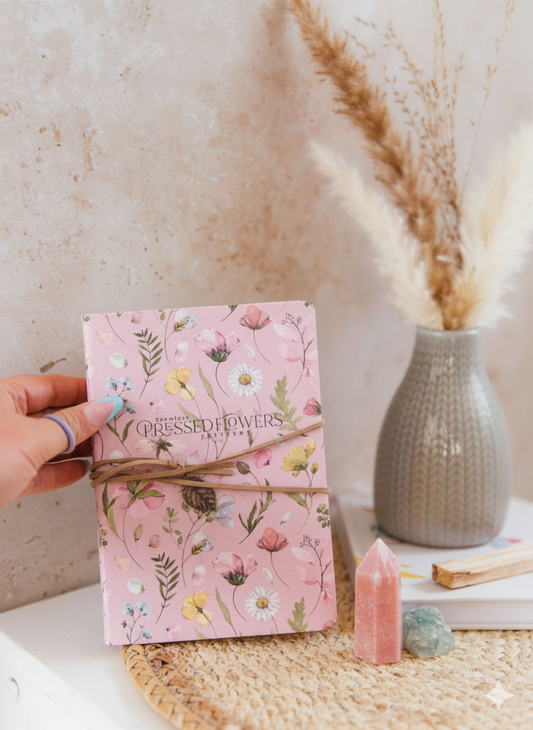 Vibrant Pastel Pressed Flowers Sketchbook - 80 Blank Pages, Portable Travel Journal & Cute Notebook