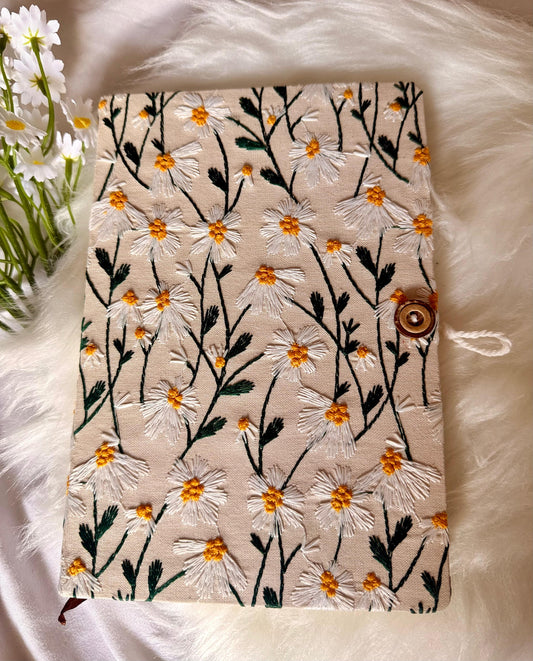 A5 Embroidered Hardcover Notebook – 200 Pages | Lined Journal with Ribbon Bookmark.