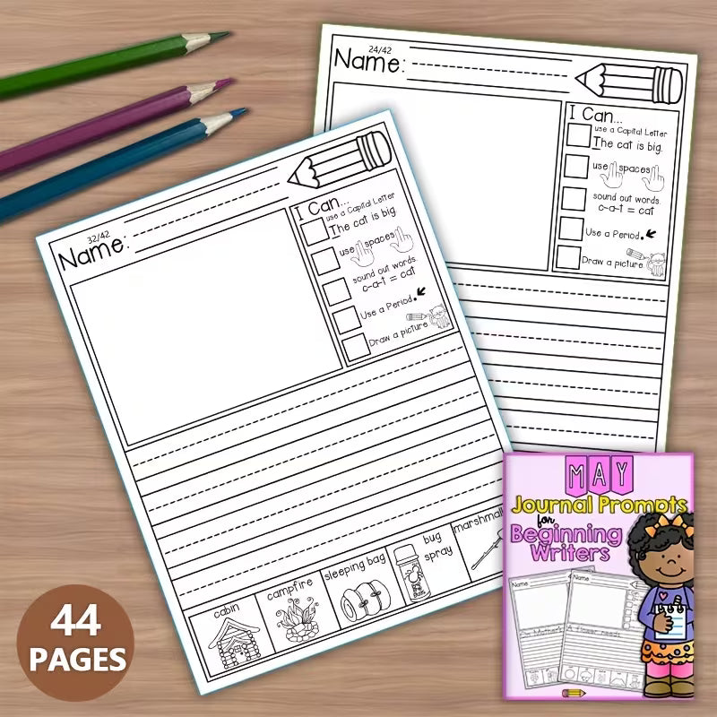 Kids Journal Prompts Book (44 Pages) – Writing & Drawing Journal for Children